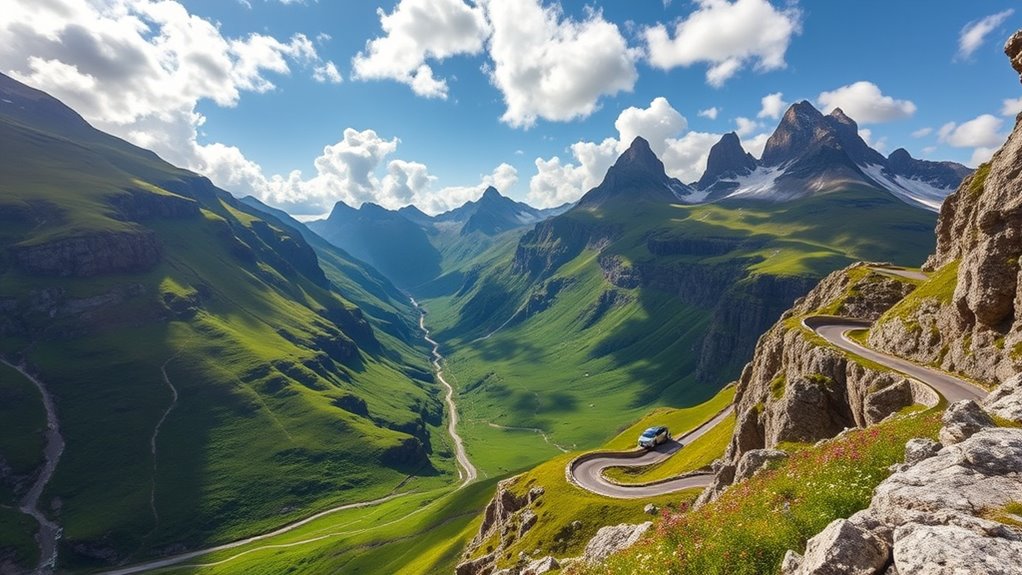 scenic mountain pass drive