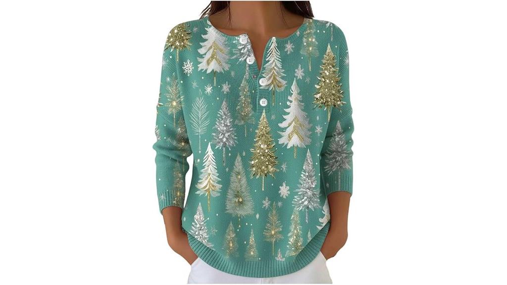festive v neck sweater