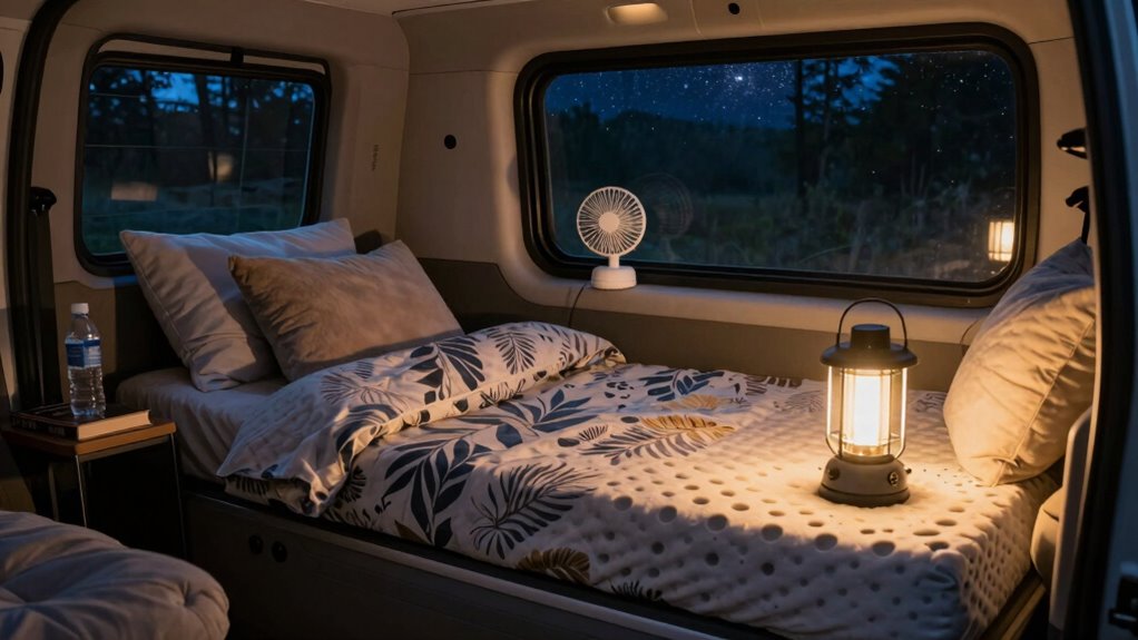 comfortable vehicle sleep setup