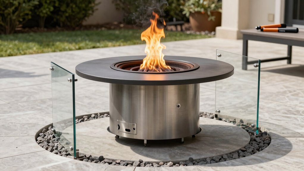 safe propane fire pit placement