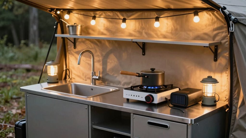 solar powered outdoor kitchen lighting
