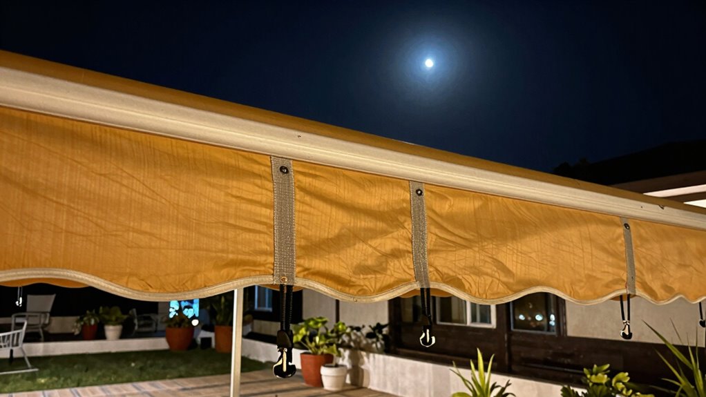 wind induced awning damage prevention