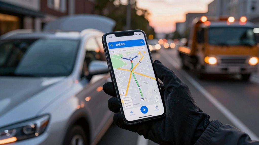 car towing tracking method