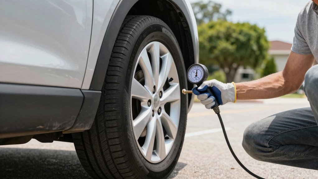 check tire pressure and tread