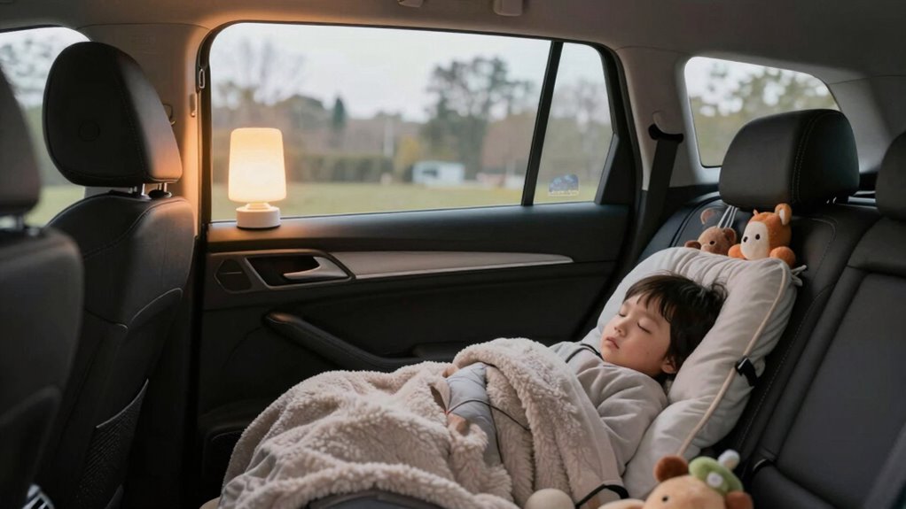 comfortable car nap environment