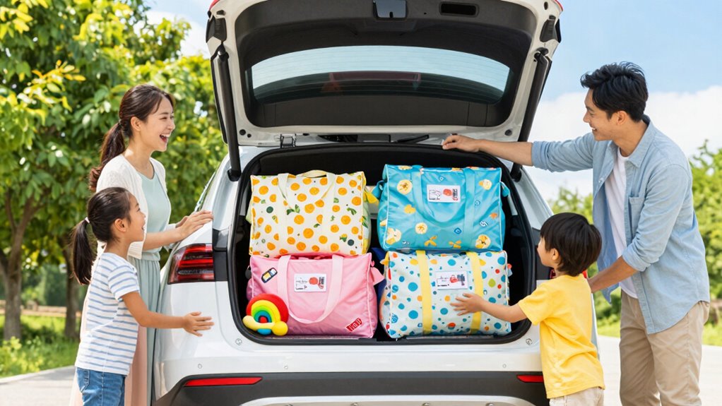 family travel essentials organized