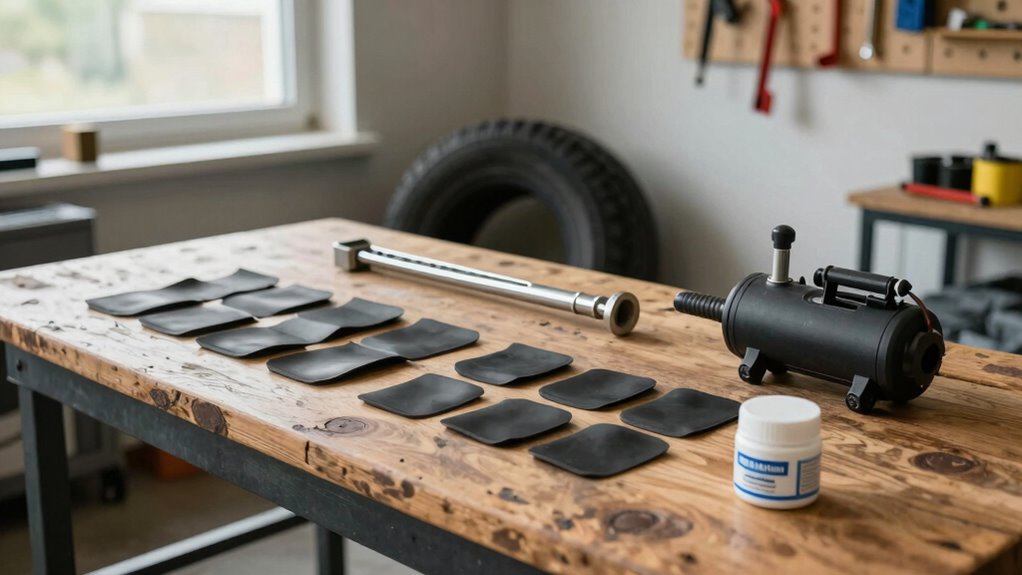 safe tire repair practice setup