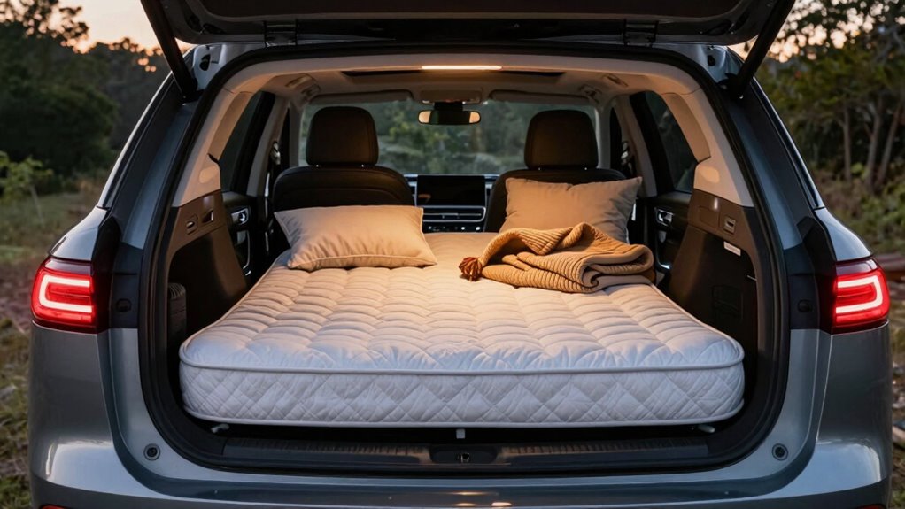 convertible suv sleeping setup