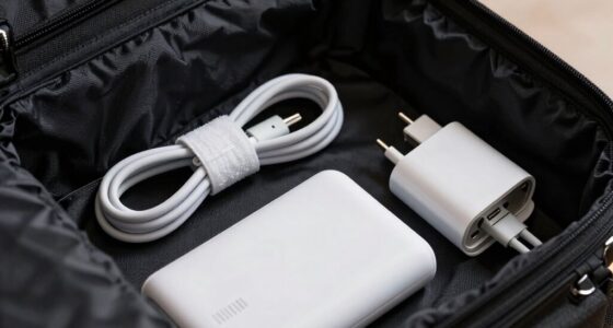 organized charging gear storage