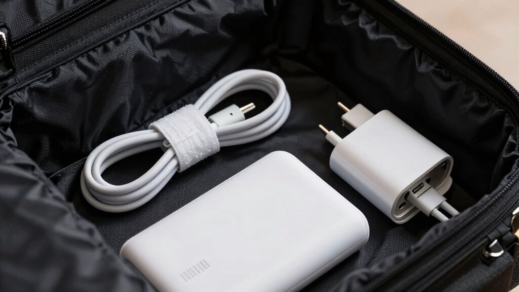 organized charging gear storage