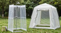 portable shower privacy setup