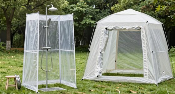 portable shower privacy setup