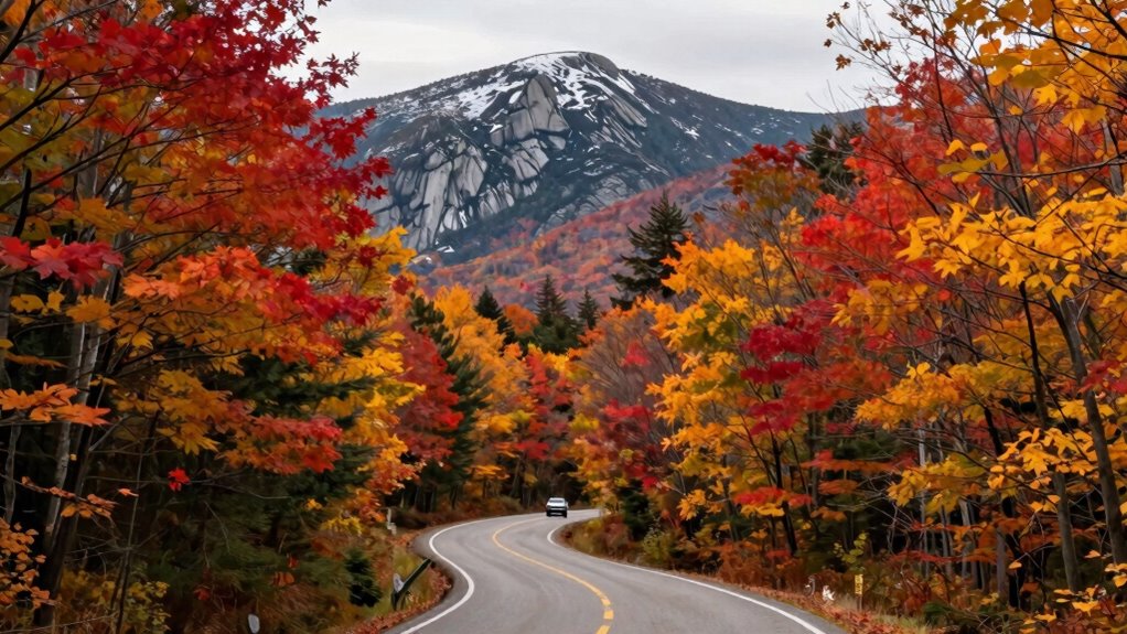 scenic autumn mountain drive