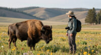 Child Bison Encounter Yellowstone