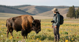 Child Bison Encounter Yellowstone