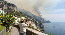 Tourists Evacuate As Massive Wildfire Burns Near Amalfi Coast Hot Spot
