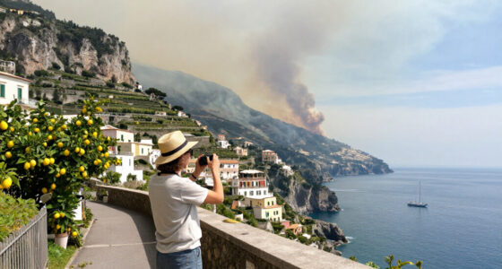 Tourists Evacuate As Massive Wildfire Burns Near Amalfi Coast Hot Spot